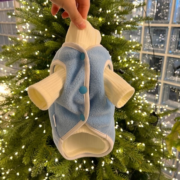 페오펫몰,보리밥 파스텔 후리스 조끼 강아지 옷