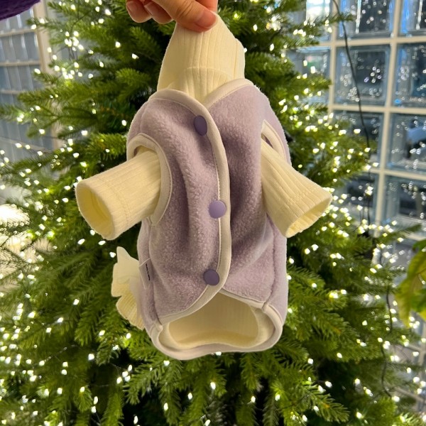 페오펫몰,보리밥 파스텔 후리스 조끼 강아지 옷