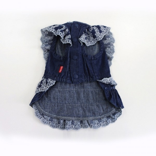 페오펫몰,레드퍼피 큐티레이스 데님원피스