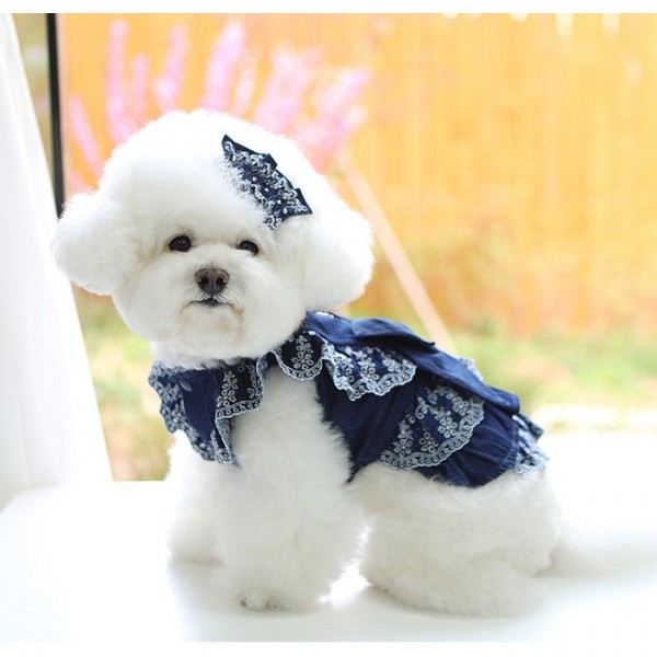 페오펫몰,레드퍼피 큐티레이스 데님원피스