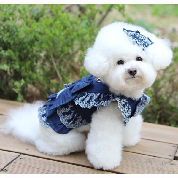 페오펫몰,레드퍼피 큐티레이스 데님원피스