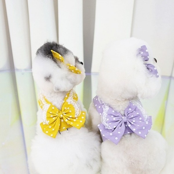 페오펫몰,레드퍼피 도트 리본 하네스