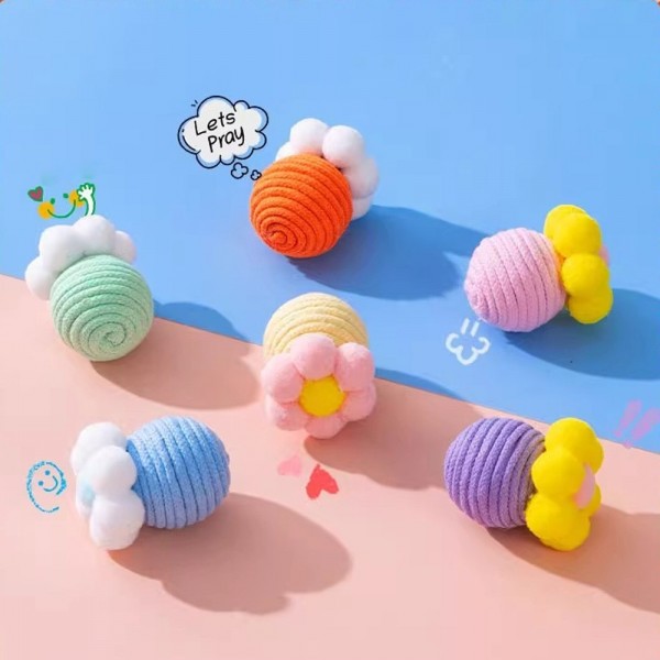 페오펫몰,레드퍼피 크래미 플라워볼장난감[5개 한세트]-색상랜덤 간식통 노즈워크 삑삑이 애견훈련 공