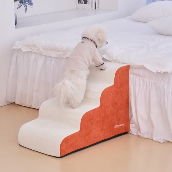 페오펫몰,레드퍼피 원마일펫스텝-4단 강아지계단 애견계단 펫스텝 계단 강아지펫스텝 애견펫스텝 방석