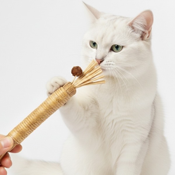 페오펫몰,[댕썸머특가]더보양 마따따비 스트레스 치석제거 위장건강 고양이 수제 장난감 보양묘술 4팩(8개)