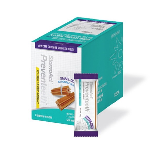 페오펫몰,[시그니처바이] 2단계 스토모액트 프리벤티스 S(소형견용) 12gX12EA / PACK 덴탈껌 [최저가]