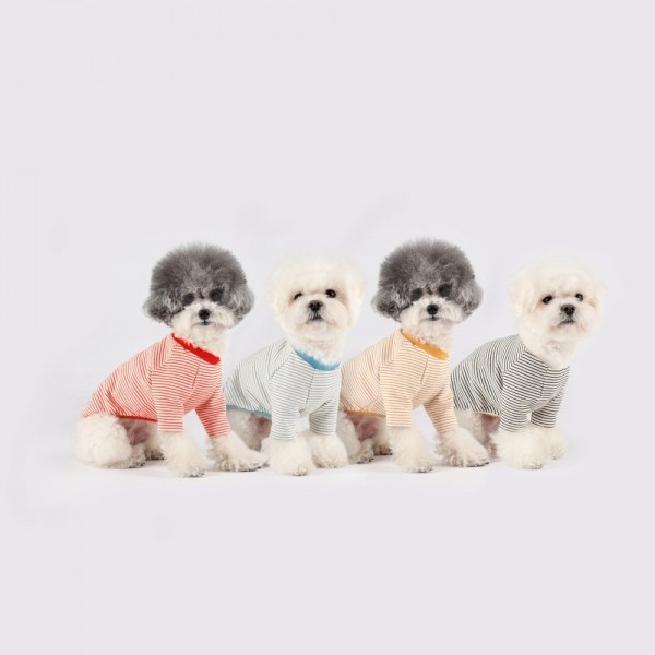 페오펫몰,플로트 데일리웨어 젤리 보더 티셔츠 4컬러 강아지옷