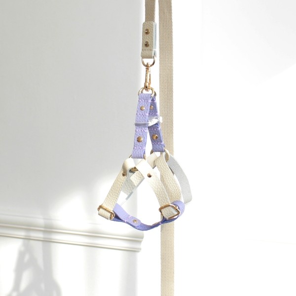 페오펫몰,[댕보양특가] 러닝 메이트 하네스 (가슴줄) 화이트/바이올렛