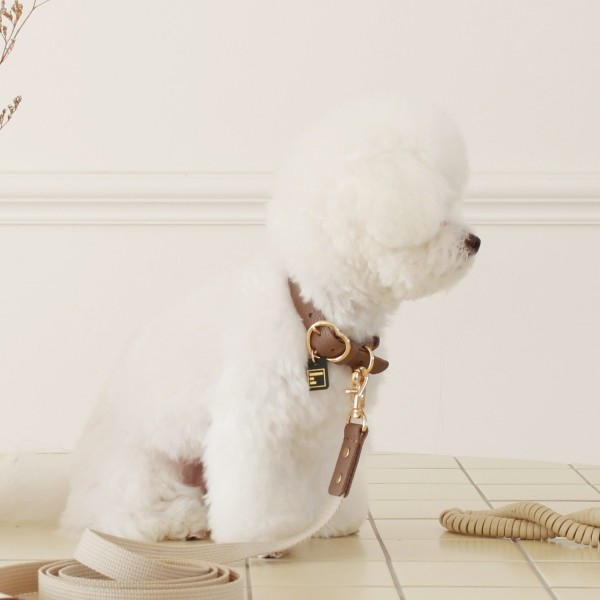 페오펫몰,[댕보양특가] 하트 펜던트 목줄 브라운