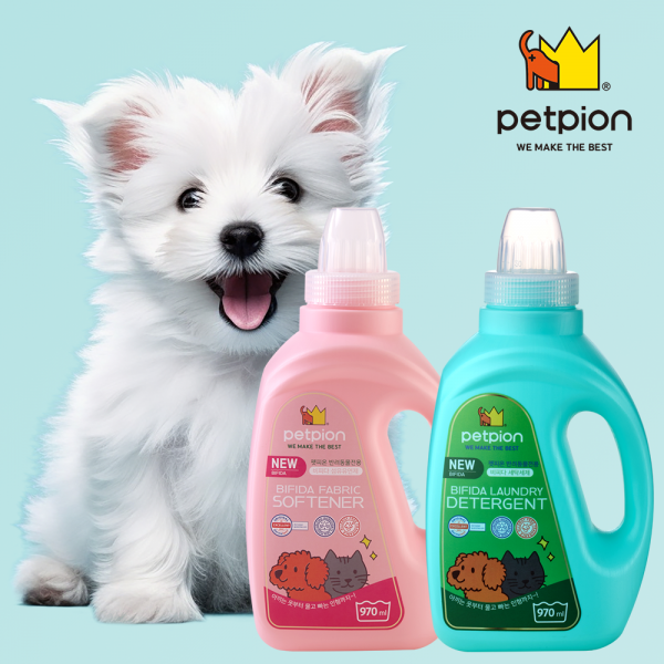 [1+1] 펫피온 반려동물전용 비피다 세탁세제 970ml, 1개 + 섬유유연제 970 ml, 1개