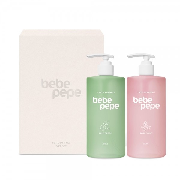 페오펫몰,[베베페페]슈퍼푸드 추출물 천연 강아지 샴푸&린스 올인원 마일드그린 300ml