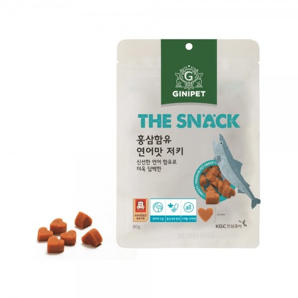페오펫몰,정관장 지니펫 더스낵 홍삼함유 저키 80g 2종 택 1 (소고기맛/연어맛)