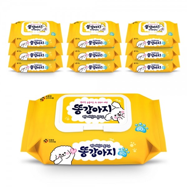페오펫몰,［반려동물전용물티슈］똥강아지 물티슈 80매