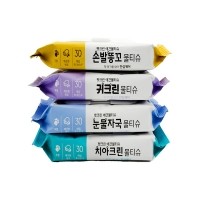 [펫크린애견물티슈] 강아지 고양이 겸용 30매 물티슈 4종 세트 (눈물자국,손발똥꼬,귀크린,치아크린)