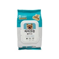 [펫크린애견물티슈] 강아지 고양이 겸용 치아크린 물티슈 30매,1개