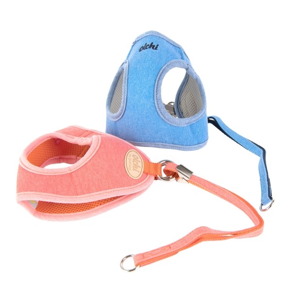 페오펫몰,#초보견주#쉬운길이조정 올치 강아지 산책용 매직 하네스/리드줄