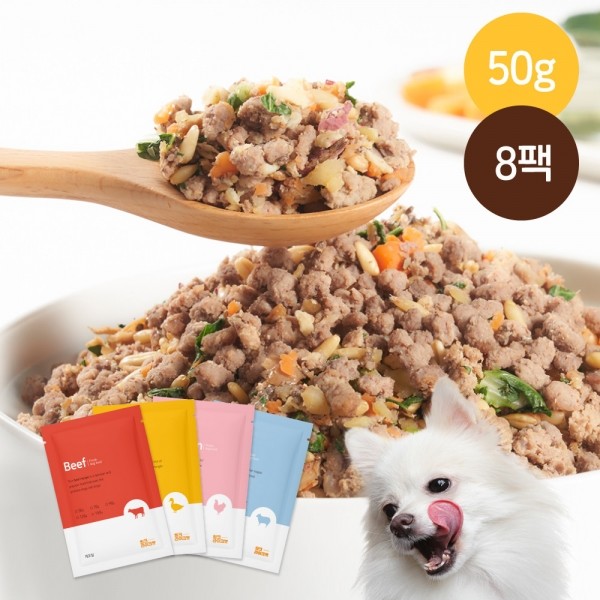 페오펫몰,씽크라이크펫 강아지 화식 자연식 수제 사료 50g 8팩