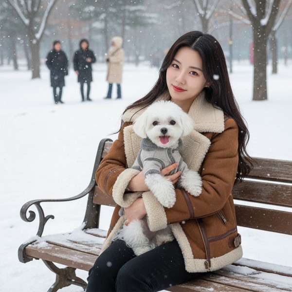 페오펫몰,예보등 강아지 무스탕 강아지 올인원 방한복