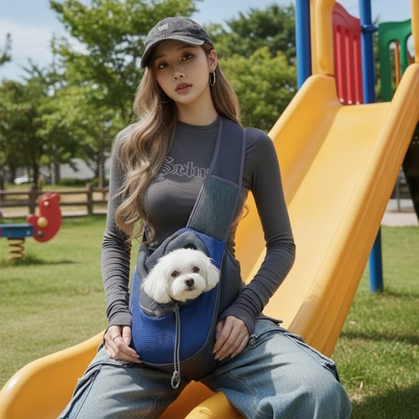 페오펫몰,예보들 대형견 슬링백 이동가방 48cm 강아지 이동장