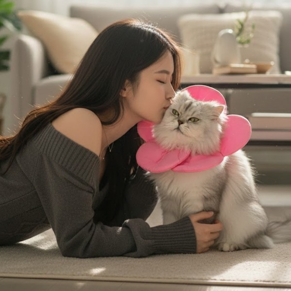 페오펫몰,예보들 벚꽃 강아지넥카라 대형견넥카라 강아지목보호대 강아지넥쿠션