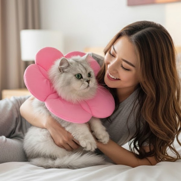 페오펫몰,예보들 벚꽃 강아지넥카라 대형견넥카라 강아지목보호대 강아지넥쿠션