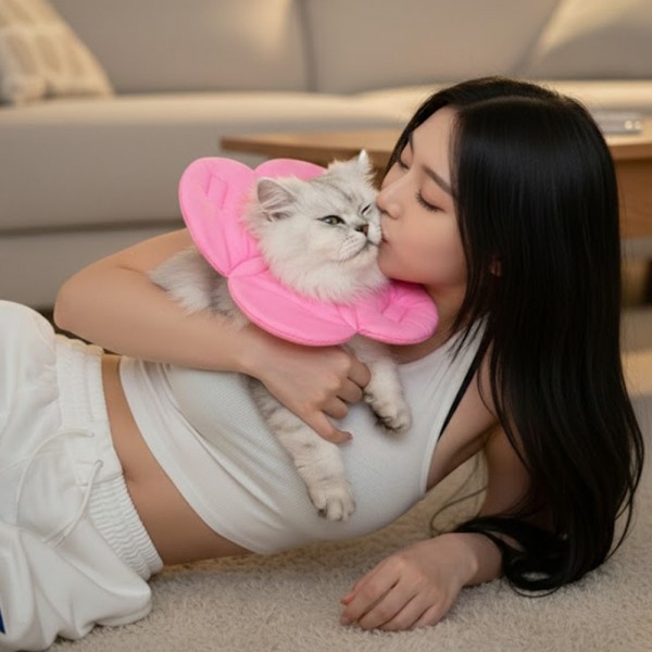 페오펫몰,예보들 벚꽃 강아지넥카라 대형견넥카라 강아지목보호대 강아지넥쿠션