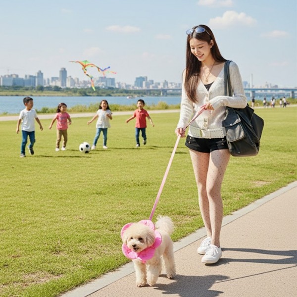 페오펫몰,예보들 벚꽃 강아지넥카라 대형견넥카라 강아지목보호대 강아지넥쿠션