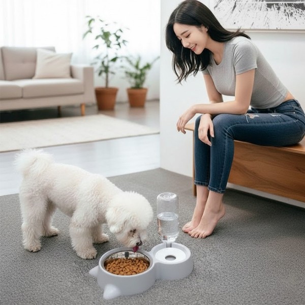 페오펫몰,예보들 대형견물그릇 반자동 급수기 280ml 밥그릇 사레 방지 새끼강아지밥그릇