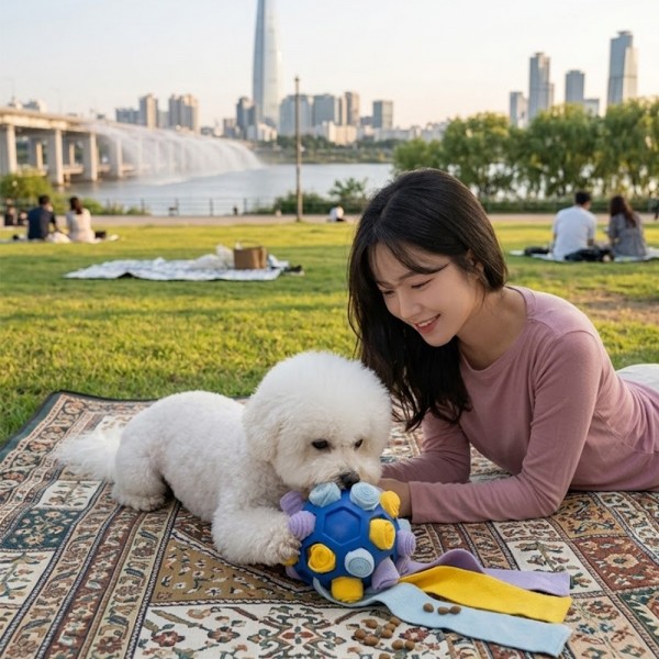 페오펫몰,예보들 강아지 노즈워크 장난감 간식 공놀이 단계조절가능