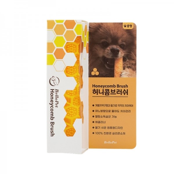 페오펫몰,특허상품 벨로펫 허니콤 브러쉬 친환경 강아지 반려견 치석 제거 칫솔 치약 입냄새 제거