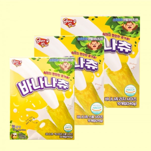 페오펫몰,[슈퍼포우] 슈퍼포우 강아지 껌 바나나츄 XS/S/L