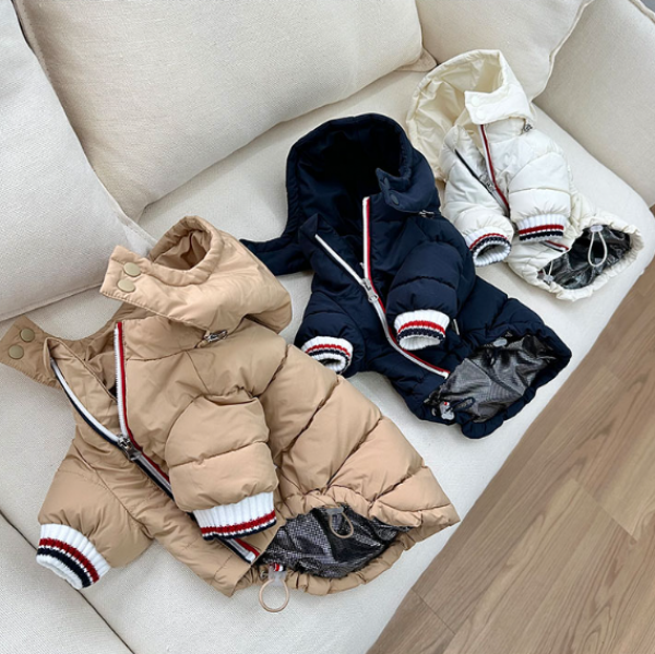 페오펫몰,[주문폭주] 발열내피, 원단고퀄 톰후드패딩점퍼, 강아지 겨울 산책룩 후드 웰론패딩 점퍼 (S~2XL)