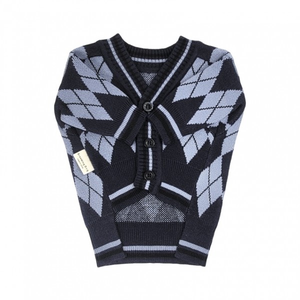 페오펫몰,[설날특가] 그루밍독 반려동물 아가일 니트 가디건 S-2XL, 3 colors