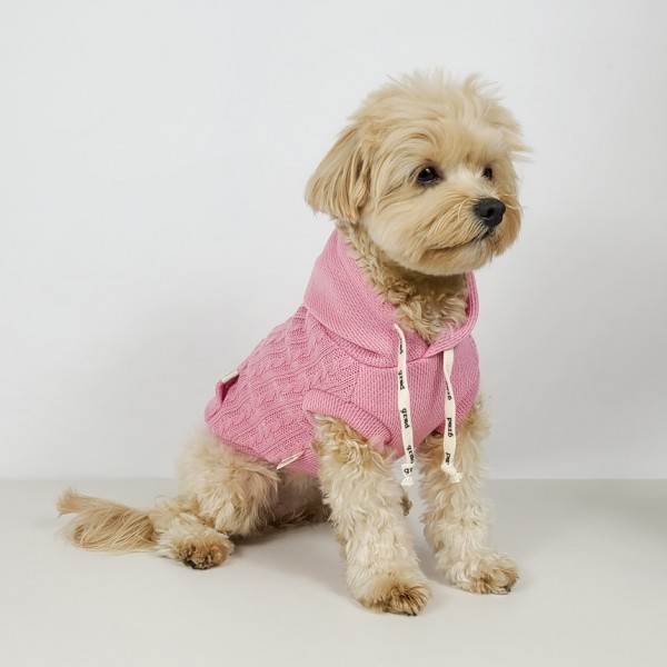 페오펫몰,그루밍독 반려동물 브리즈 니트 후드 티셔츠 S-2XL, 3 colors