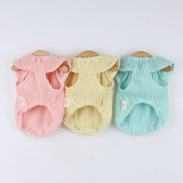 페오펫몰,그루밍독 반려동물 강아지옷 체리방울 마카롱 니트조끼 S-2XL, 3colors