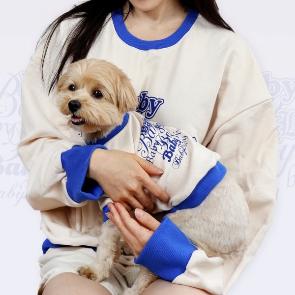 [보름달특가] 그루밍독 반려동물 커플룩 마이베이비 맨투맨 티셔츠 S-2XL, 2colors & 견주용 맨투맨