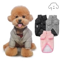 그루밍독 반려동물 경량패딩 하네스홀 아우터 자켓 S-2XL, 3 colors