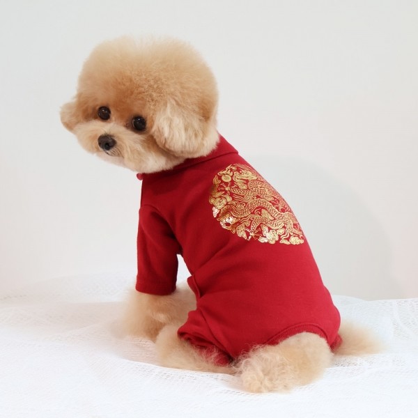 페오펫몰,그루밍독 반려동물 용무늬 한복 올인원 S-XL, 2 colors