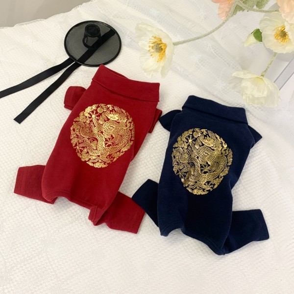 페오펫몰,그루밍독 반려동물 용무늬 한복 올인원 S-XL, 2 colors