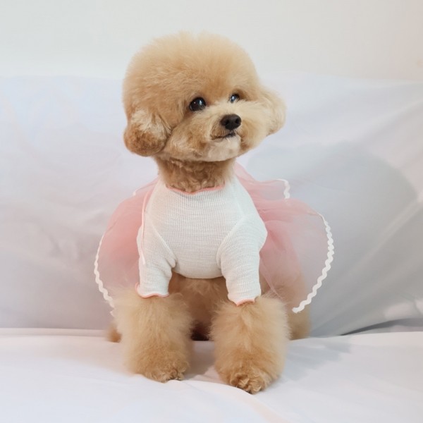 페오펫몰,그루밍독 반려동물 롱리본 튜튜 원피스 S-XL, 2colors