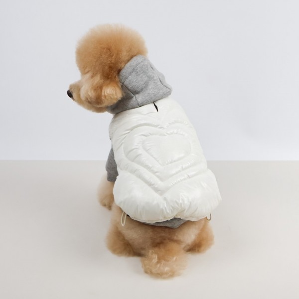 페오펫몰,그루밍독 반려동물 커플룩 하트 패딩 조끼 자켓 S-2XL, 3colors & 견주용 패딩조끼