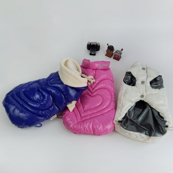 페오펫몰,그루밍독 반려동물 커플룩 하트 패딩 조끼 자켓 S-2XL, 3colors & 견주용 패딩조끼