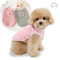 그루밍독 반려동물 리본 누빔 조끼 S-2XL, 2 colors