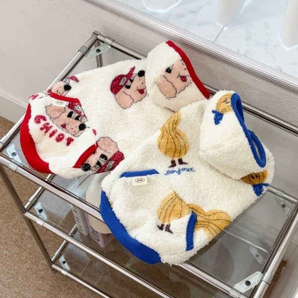 페오펫몰,그루밍독 강아지 고양이 패션 캡둥이 플리스 후드 S-2XL, 2colors