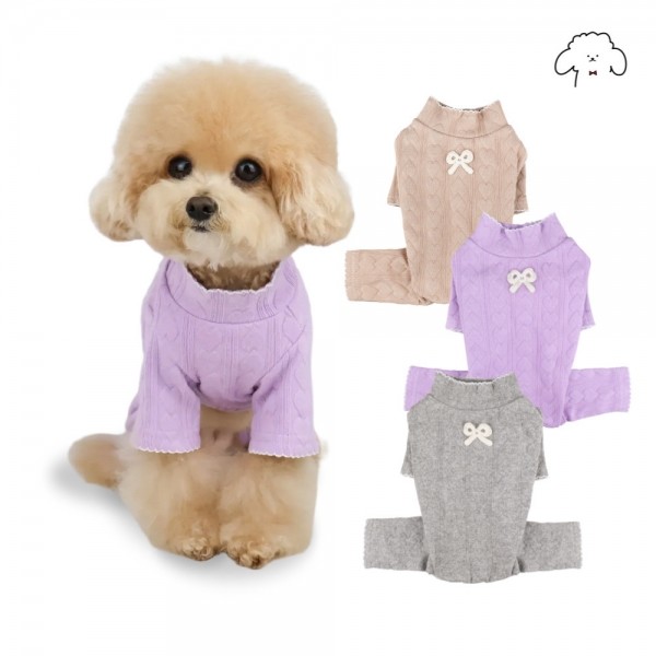 페오펫몰,그루밍독 반려동물 하트 골지 올인원 S-XL, 3colors