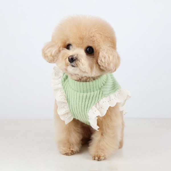 페오펫몰,그루밍독 반려동물 밀크티 프릴 니트 S-XL, 2 colors