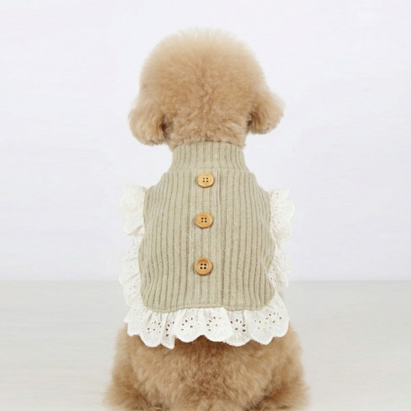 페오펫몰,그루밍독 반려동물 밀크티 프릴 니트 S-XL, 2 colors