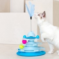 [행복특가] 레토 고양이 장난감 회전 공놀이 3단 트랙볼 LPT-TB02