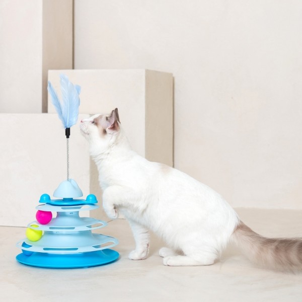 페오펫몰,[행복특가] 레토 고양이 장난감 회전 공놀이 3단 트랙볼 LPT-TB02