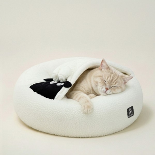 레토 고양이 하우스 숨숨집 강아지하우스 방석 도넛 양 쿠션 LDC-SH06
